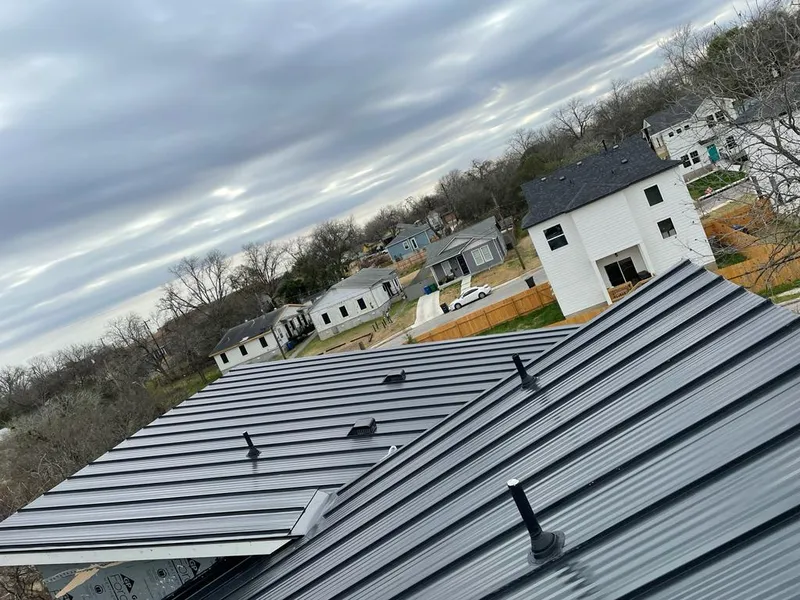 Standing seam metal roof panels with vents for Skylight Repair in Roosevelt